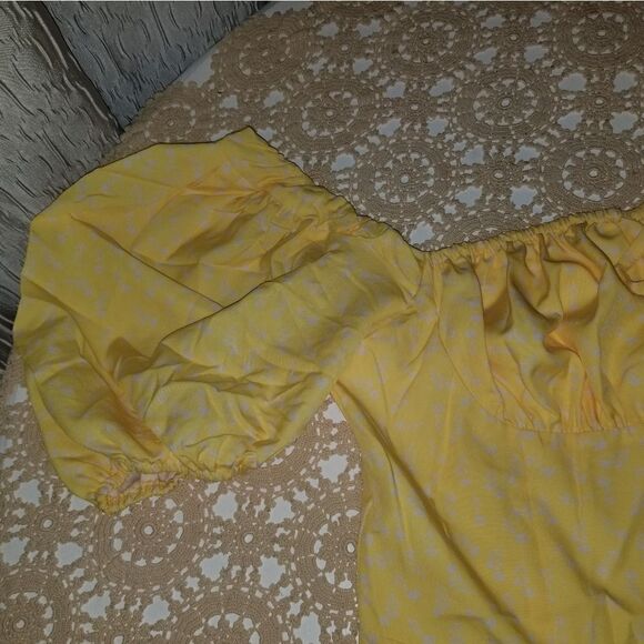 Summer Puff Sleeve Floral Split Maxi Dress Flowy A Line Casual Beach Long Dress - Picture 7 of 9